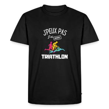 J'peux pas j'ai encore triathlon - T-shirt Premium bio Homme - noir - Devant - Nico (187cm)