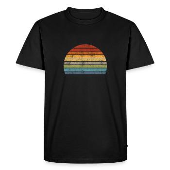 Arrière-plan rétro Arc-en-ciel Vintage Style Soleil - T-shirt Premium bio Homme - noir - Devant - Nico (187cm)