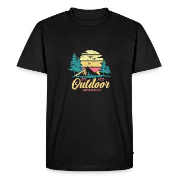 Outdoor - Men's Premium Organic T-Shirt - black - Front - Nico (187cm)