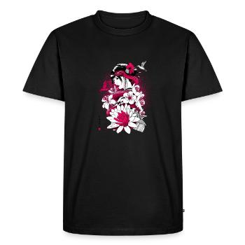 Hummingbird snake geisha - Men's Premium Organic T-Shirt - black - Front - Nico (187cm)