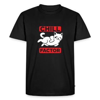 Le chat frissonne et dort - T-shirt Premium bio Homme - noir - Devant - Nico (187cm)