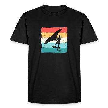 Wing Foiling Surf Surfing Surfer - T-shirt Premium bio Homme - noir - Devant - Nico (187cm)