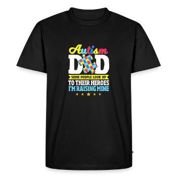 Autism dad some people look up to their heroes - Men's Premium Organic T-Shirt - black - Front - Nico (187cm)