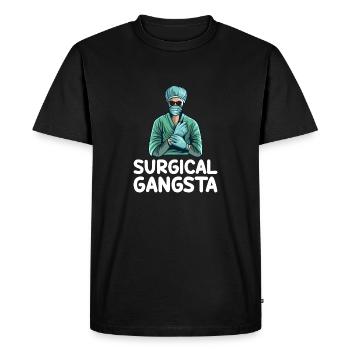 Surgical Gangsta Surgical Technologist Tech Funny - Men's Premium Organic T-Shirt - black - Front - Nico (187cm)