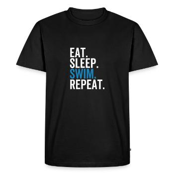 Manger Dormir Nager Répéter - T-shirt Premium bio Homme - noir - Devant - Nico (187cm)