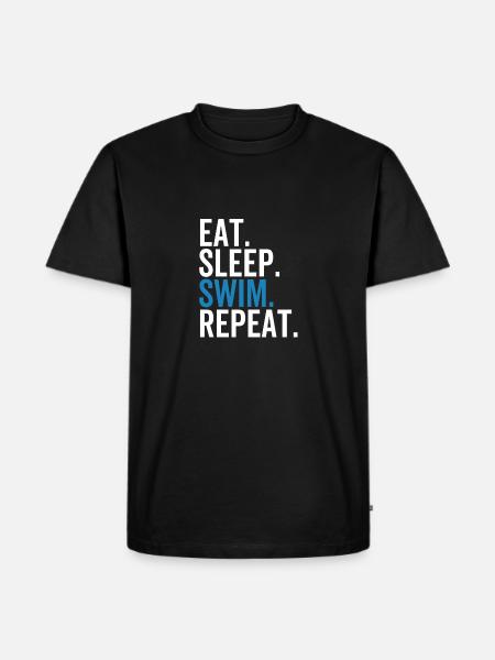 Eat Sleep Swim Repeat - Men's Premium Organic T-Shirt - black