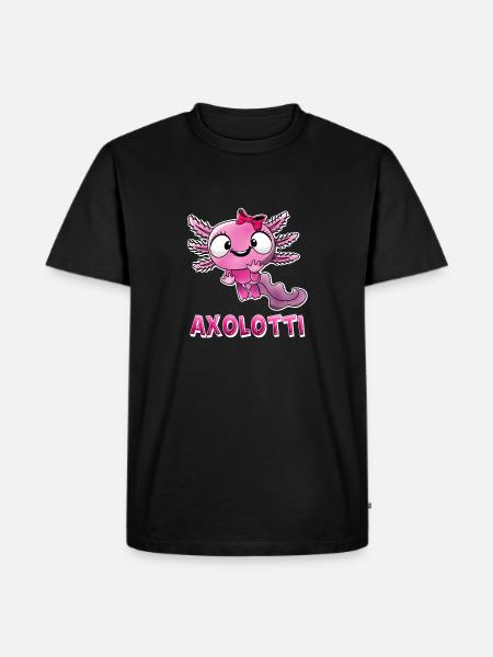 Axolotti Axolotl Mädchen - Männer Premium Bio T-Shirt - Schwarz