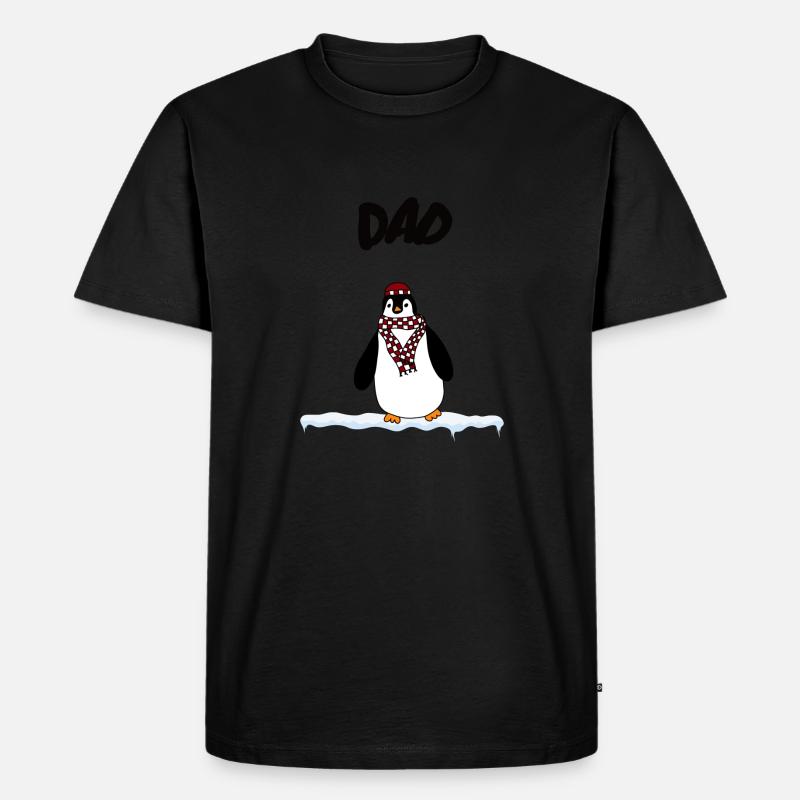 Pinguin Dad - Männer Premium Bio T-Shirt - Schwarz