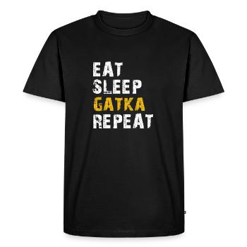 manger dormir Gatka - T-shirt Premium bio Homme - noir - Devant - Nico (187cm)