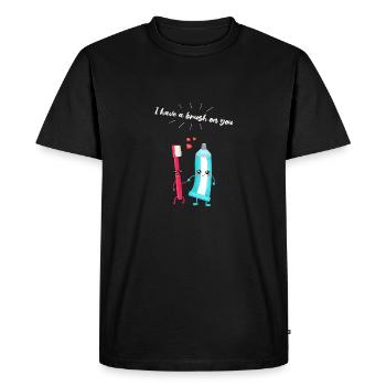Brosse à dents et dentifrice Paire Cadeau pour les dentistes - T-shirt Premium bio Homme - noir - Devant - Nico (187cm)