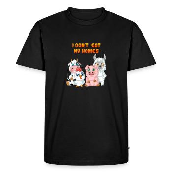 je ne mange pas mes homies - T-shirt Premium bio Homme - noir - Devant - Nico (187cm)