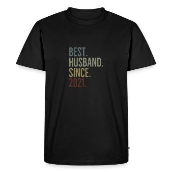 Best Husband Since 2021 - Men's Premium Organic T-Shirt - black - Front - Nico (187cm)