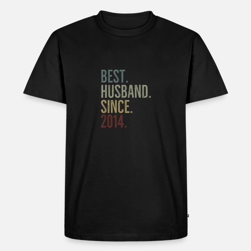 Bester Ehemann seit 2014 - Männer Premium Bio T-Shirt - Schwarz
