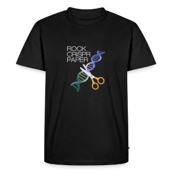 DNA Funny Rock Paper Crispr Course à la science génétique - T-shirt Premium bio Homme - noir - Devant - Nico (187cm)