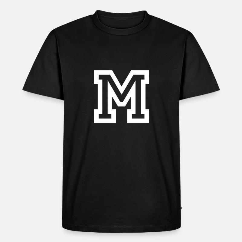 Buchstabe m - Männer Premium Bio T-Shirt - Schwarz