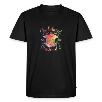 Master Art Pour Hommes Femmes Diplôme Académique - T-shirt Premium bio Homme - noir - Devant - Nico (187cm)