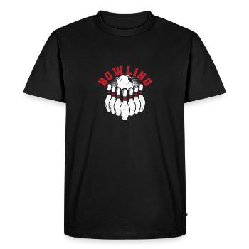 Bowling Ball Silhouette Drôle Bowler Pins Sport - T-shirt Premium bio Homme - noir - Devant - Nico (187cm)