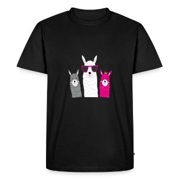 drôles d’alpagas - T-shirt Premium bio Homme - noir - Devant - Nico (187cm)