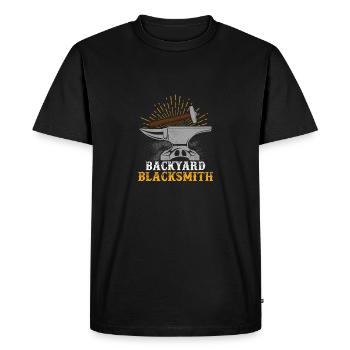 Forgeron d’arrière-cour Maréchal-ferrant Fauger Ferronnier - T-shirt Premium bio Homme - noir - Devant - Nico (187cm)
