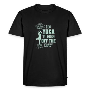 Je fais du yoga pour brûler le yoga de méditation fou - T-shirt Premium bio Homme - noir - Devant - Nico (187cm)