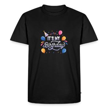 C’est mon anniversaire - T-shirt Premium bio Homme - noir - Devant - Nico (187cm)