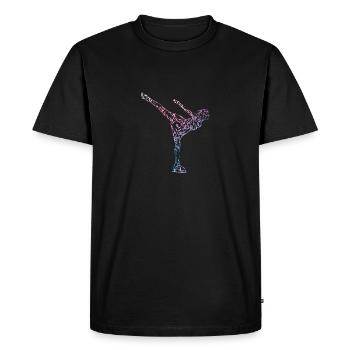 Patinage sur glace Patineuse artistique Silhouette Filles - T-shirt Premium bio Homme - noir - Devant - Nico (187cm)
