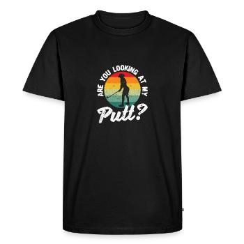Golf-playing lover Funny golfer - Men's Premium Organic T-Shirt - black - Front - Nico (187cm)