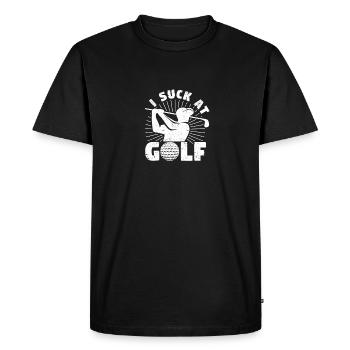 Je suce à joueur de balle de golf drôle fan de golf - T-shirt Premium bio Homme - noir - Devant - Nico (187cm)