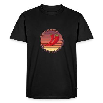 Humour - C'est simple je suis compliqué - Homme - T-shirt Premium bio Homme - noir - Devant - Nico (187cm)
