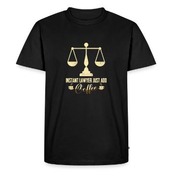 Instant Lawyer Il suffit d’ajouter Coffee Attorney Advocate - T-shirt Premium bio Homme - noir - Devant - Nico (187cm)