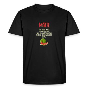 Maths et pastèques Mathématiques Calcul Humour - T-shirt Premium bio Homme - noir - Devant - Nico (187cm)