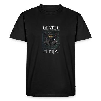 MATH NINJA Mathématiques Geek Drôle Nerd Humour Jeu de mots - T-shirt Premium bio Homme - noir - Devant - Nico (187cm)