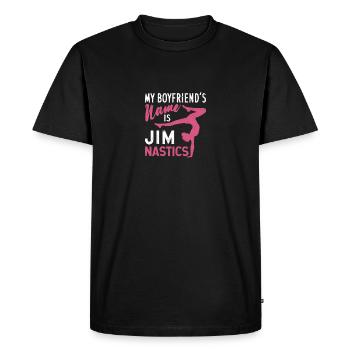 Gymnastics Funny Turner My friend's name is Jim - Men's Premium Organic T-Shirt - black - Front - Nico (187cm)