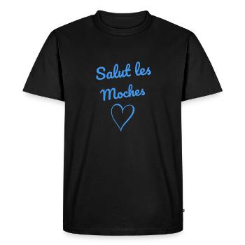salut moches femme humour phrases drôles - T-shirt Premium bio Homme - noir - Devant - Nico (187cm)
