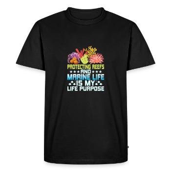Protéger les récifs et la vie marine est mon objectif de vie - T-shirt Premium bio Homme - noir - Devant - Nico (187cm)