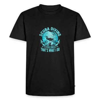 Plongée sous-marine et prélèvement d’échantillons biologie marine - T-shirt Premium bio Homme - noir - Devant - Nico (187cm)