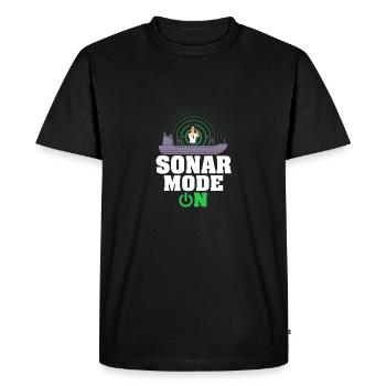 Mode sonar sur un scientifique en biologie marine - T-shirt Premium bio Homme - noir - Devant - Nico (187cm)