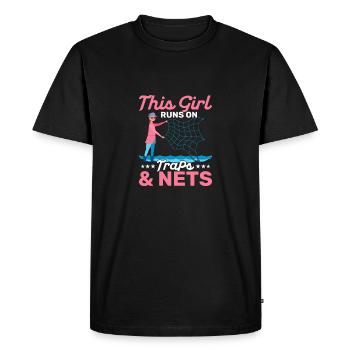 Cette fille court sur des pièges et des filets Scientifique Marine B - T-shirt Premium bio Homme - noir - Devant - Nico (187cm)