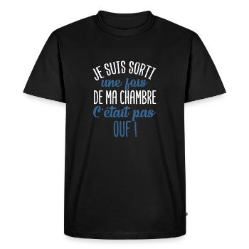 Je suis sorti de ma chambre cadeau ado gamer geek - T-shirt Premium bio Homme - noir - Devant - Nico (187cm)