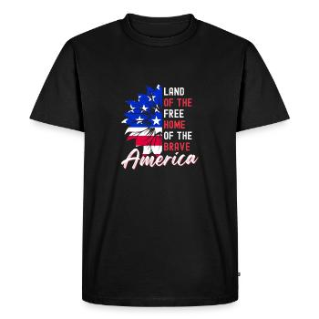 L’Amérique terre des libres et des braves - T-shirt Premium bio Homme - noir - Devant - Nico (187cm)