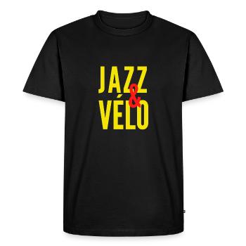 JAZZ et VELO - T-shirt Premium bio Homme - noir - Devant - Nico (187cm)