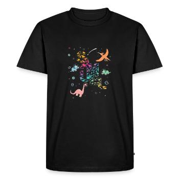 Samuel - Beautiful boy name with cute dinosaurs - Men's Premium Organic T-Shirt - black - Front - Nico (187cm)