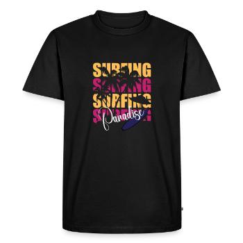 SURFING PARADISE - T-shirt Premium bio Homme - noir - Devant - Nico (187cm)