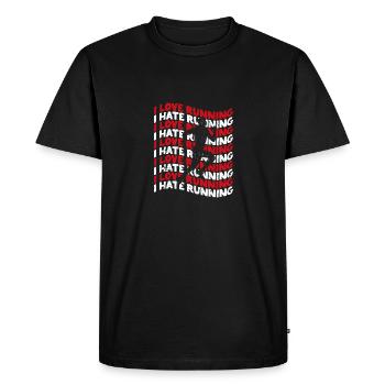 J’adore courir détester les coureurs amateurs de course - T-shirt Premium bio Homme - noir - Devant - Nico (187cm)