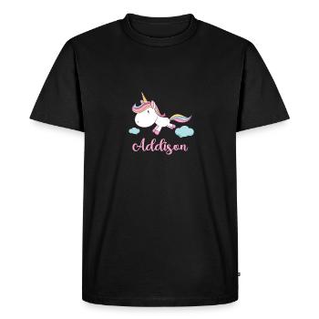 ADDISON Rose Licorne Nouveauté - T-shirt Premium bio Homme - noir - Devant - Nico (187cm)
