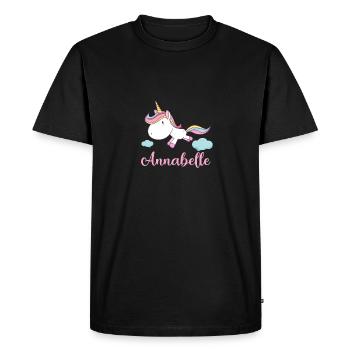 ANNABELLE Pink Unicorn Novelty - Men's Premium Organic T-Shirt - black - Front - Nico (187cm)