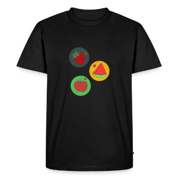 Fruits - T-shirt Premium bio Homme - noir - Devant - Nico (187cm)