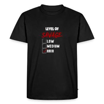 Niveau de Savage: ARIA Checkmark Novelty Custom Nam - T-shirt Premium bio Homme - noir - Devant - Nico (187cm)