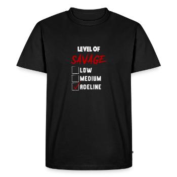 Niveau de sauvagerie: ADELINE Checkmark Novelty Custom - T-shirt Premium bio Homme - noir - Devant - Nico (187cm)