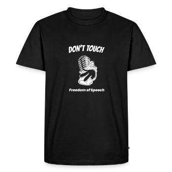 Don't Touch - Freedom of Speech. - Men's Premium Organic T-Shirt - black - Front - Nico (187cm)
